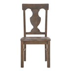 Sedia da pranzo Brown Fiddle Back, stile rustico, set da 2