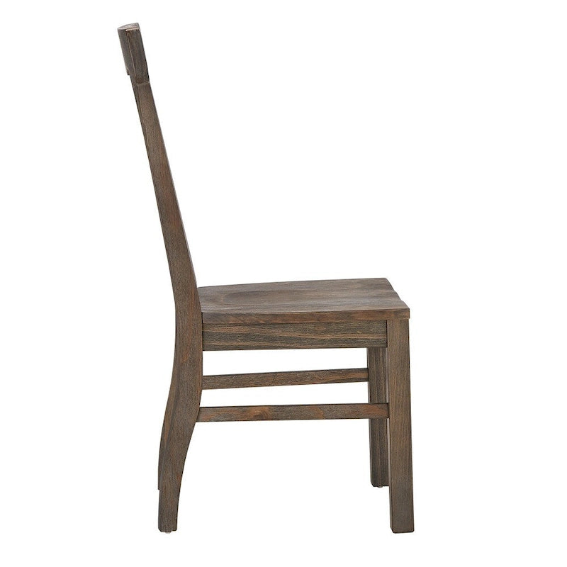 Sedia da pranzo Brown Fiddle Back, stile rustico, set da 2