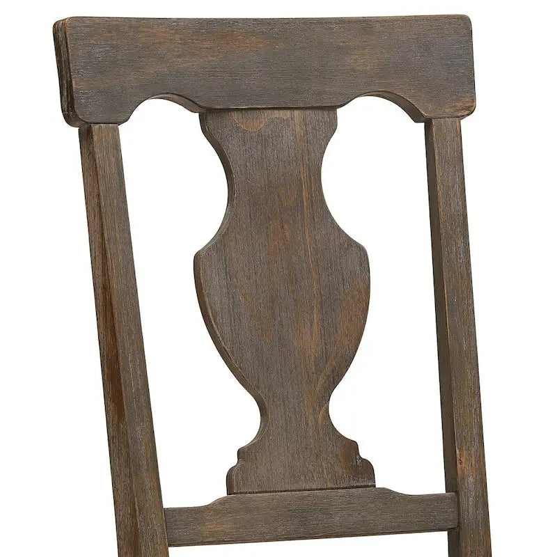 Sedia da pranzo Brown Fiddle Back, stile rustico, set da 2