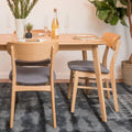 Sedie da Pranzo Imbottite, Stile Mid-Century, Set da 2 (Grigio Scuro / Beige Chiaro)