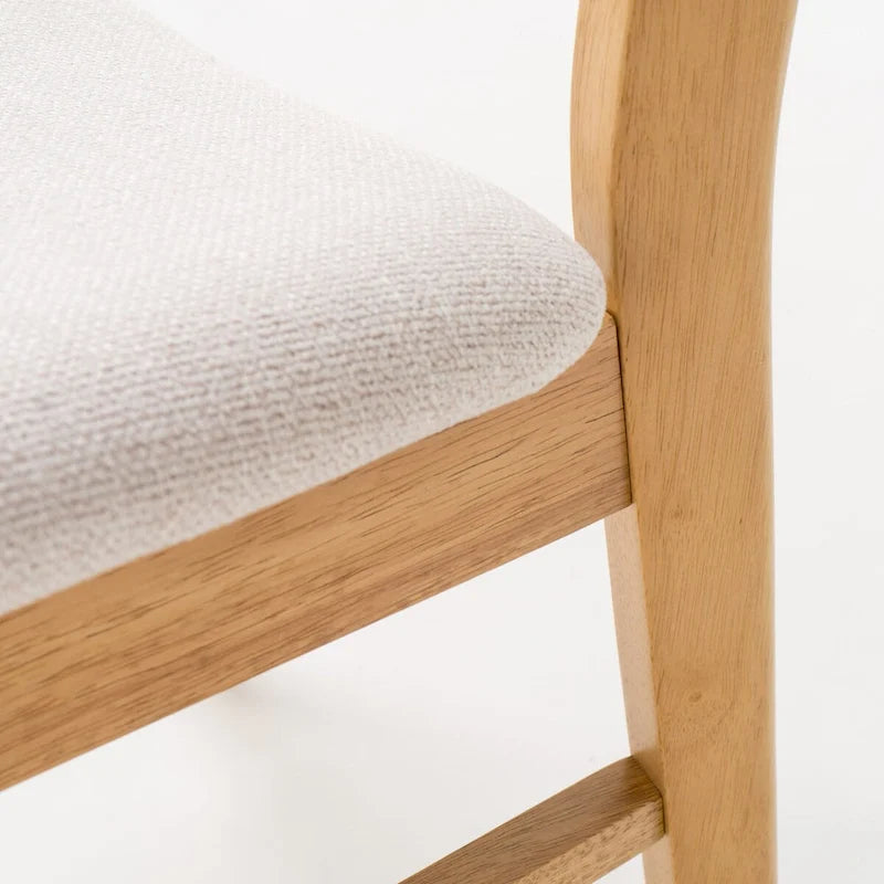 Sedie da Pranzo Imbottite, Stile Mid-Century, Set da 2 (Grigio Scuro / Beige Chiaro)