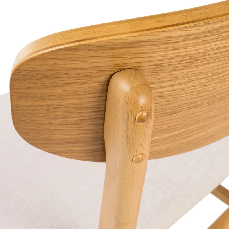 Sedie da Pranzo Imbottite, Stile Mid-Century, Set da 2 (Grigio Scuro / Beige Chiaro)