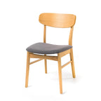 Sedie da Pranzo Imbottite, Stile Mid-Century, Set da 2 (Grigio Scuro / Beige Chiaro)