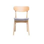 Sedie da Pranzo Imbottite, Stile Mid-Century, Set da 2 (Grigio Scuro / Beige Chiaro)