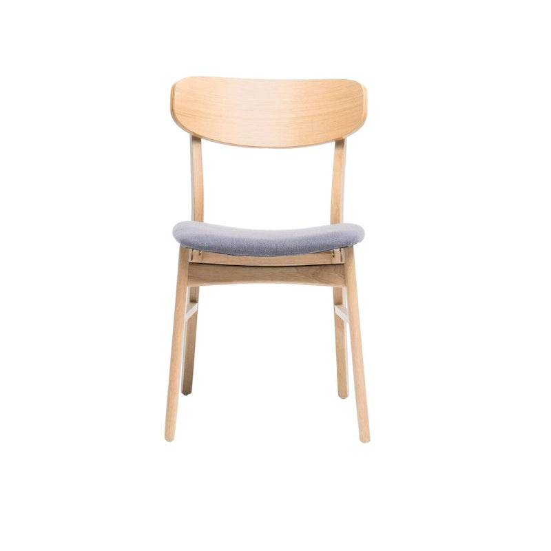 Sedie da Pranzo Imbottite, Stile Mid-Century, Set da 2 (Grigio Scuro / Beige Chiaro)
