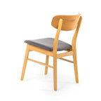 Sedie da Pranzo Imbottite, Stile Mid-Century, Set da 2 (Grigio Scuro / Beige Chiaro)