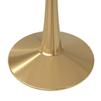 Tavolo da pranzo rotondo per 4, bianco/nero/bianco marmorizzato, con piano in MDF e base a piedistallo in acciaio