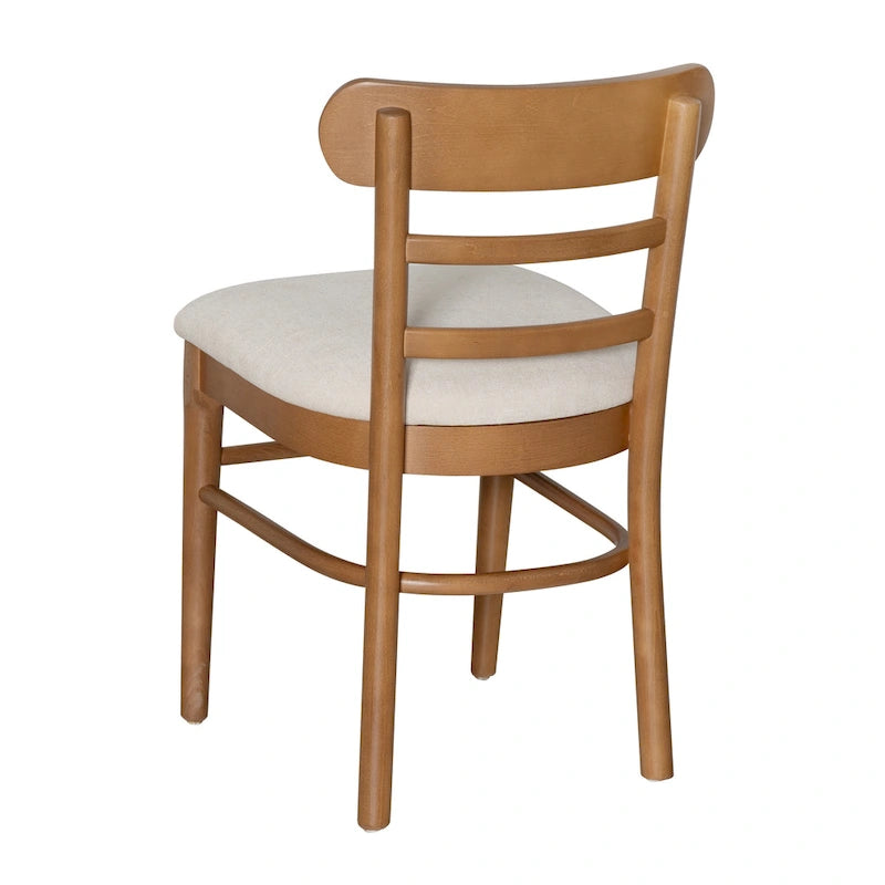 Sedia da pranzo imbottita marrone e grigia, struttura in legno, set da 2