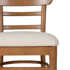 Sedia da pranzo imbottita marrone e grigia, struttura in legno, set da 2