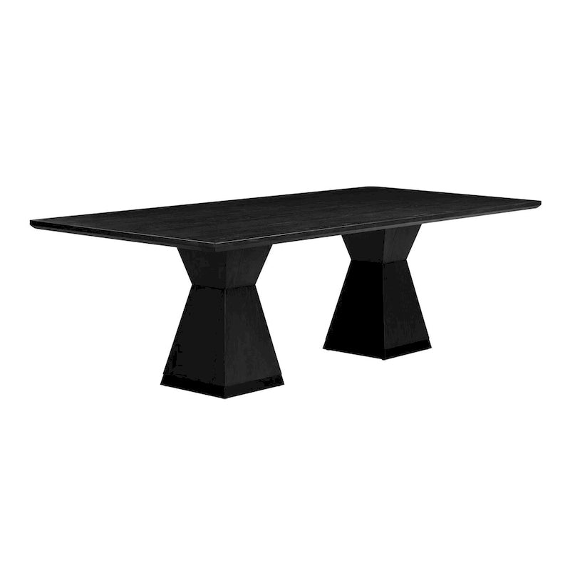 Tavolo da Pranzo Rettangolare in Legno Naturale con Base in Ottone, 8–10 Posti a Sedere