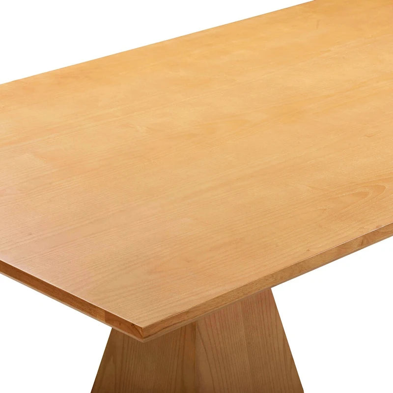 Tavolo da Pranzo Rettangolare in Legno Naturale con Base in Ottone, 8–10 Posti a Sedere
