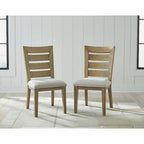 Sedia da pranzo in legno color marrone chiaro/nero con schienale a pioli, sedile singolo, 50,17 cm L x 63,5 cm P x 97,79 cm H