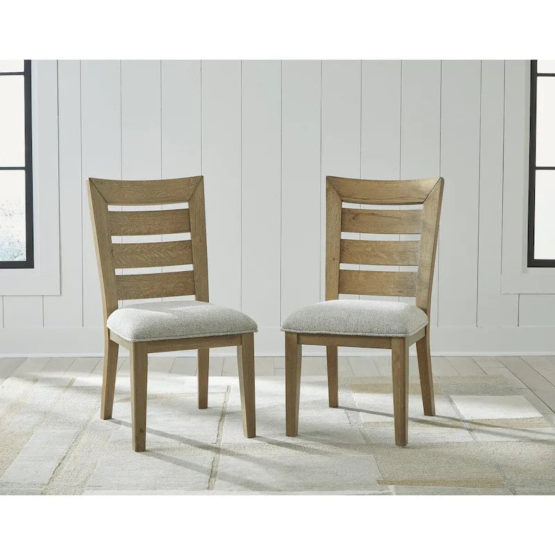 Sedia da pranzo in legno color marrone chiaro/nero con schienale a pioli, sedile singolo, 50,17 cm L x 63,5 cm P x 97,79 cm H