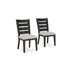 Sedia da pranzo in legno color marrone chiaro/nero con schienale a pioli, sedile singolo, 50,17 cm L x 63,5 cm P x 97,79 cm H