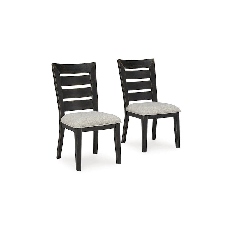 Sedia da pranzo in legno color marrone chiaro/nero con schienale a pioli, sedile singolo, 50,17 cm L x 63,5 cm P x 97,79 cm H
