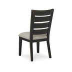 Sedia da pranzo in legno color marrone chiaro/nero con schienale a pioli, sedile singolo, 50,17 cm L x 63,5 cm P x 97,79 cm H