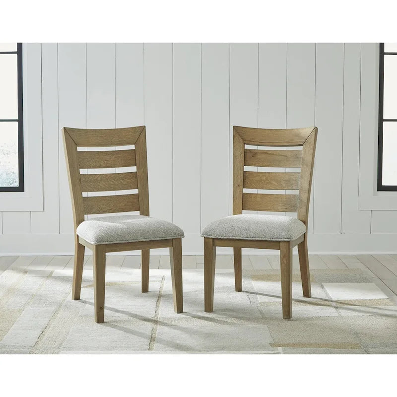 Sedia da pranzo in legno color marrone chiaro/nero con schienale a pioli, sedile singolo, 50,17 cm L x 63,5 cm P x 97,79 cm H