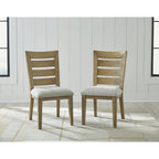 Sedia da pranzo in legno color marrone chiaro/nero con schienale a pioli, sedile singolo, 50,17 cm L x 63,5 cm P x 97,79 cm H