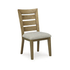 Sedia da pranzo in legno color marrone chiaro/nero con schienale a pioli, sedile singolo, 50,17 cm L x 63,5 cm P x 97,79 cm H