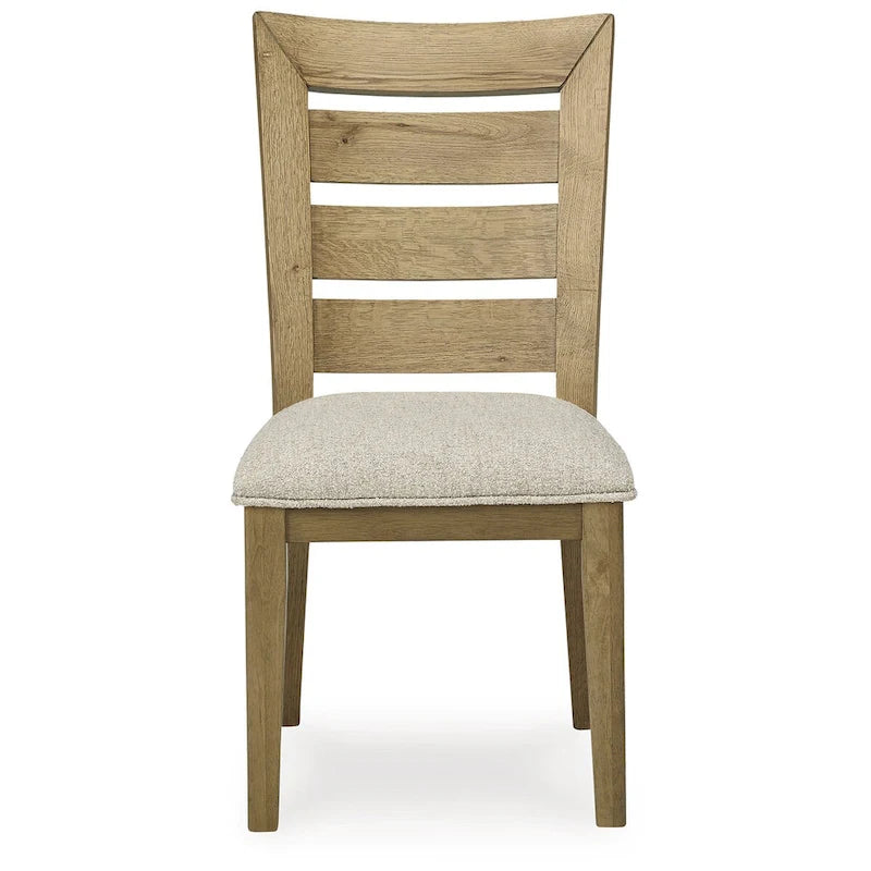 Sedia da pranzo in legno color marrone chiaro/nero con schienale a pioli, sedile singolo, 50,17 cm L x 63,5 cm P x 97,79 cm H