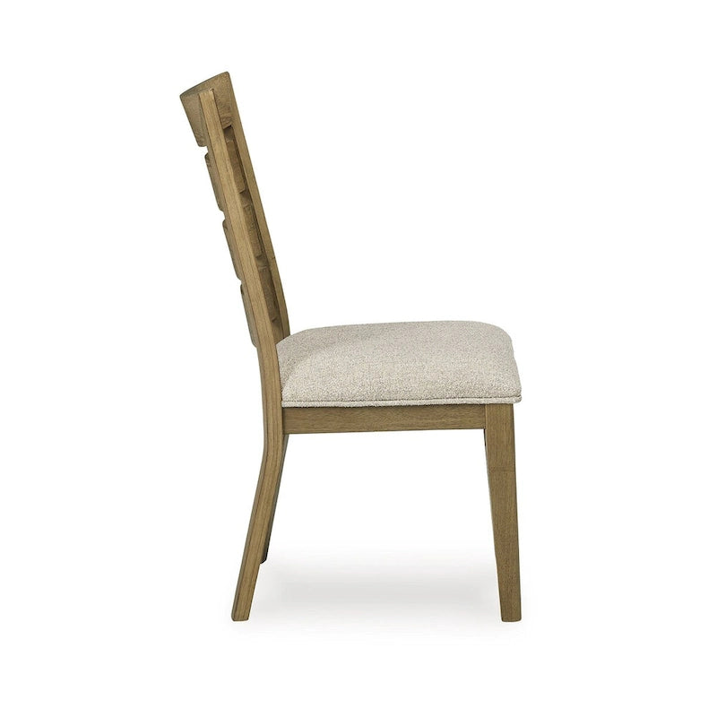 Sedia da pranzo in legno color marrone chiaro/nero con schienale a pioli, sedile singolo, 50,17 cm L x 63,5 cm P x 97,79 cm H