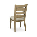 Sedia da pranzo in legno color marrone chiaro/nero con schienale a pioli, sedile singolo, 50,17 cm L x 63,5 cm P x 97,79 cm H