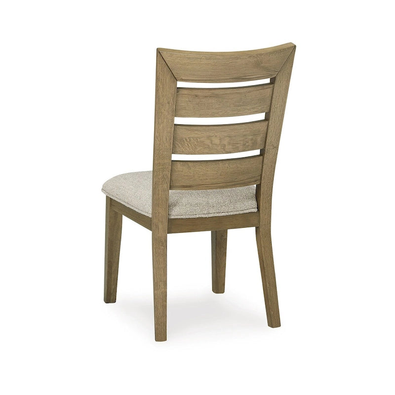 Sedia da pranzo in legno color marrone chiaro/nero con schienale a pioli, sedile singolo, 50,17 cm L x 63,5 cm P x 97,79 cm H