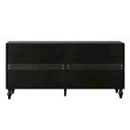 Credenza intagliata a 2 ante, Naturale / Bianco Nero