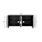 Credenza intagliata a 2 ante, Naturale / Bianco Nero