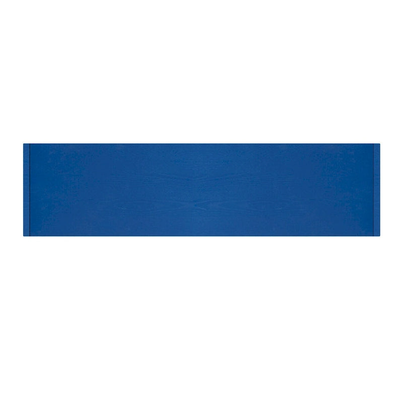 Madia credenza a 4 ante da 152 cm, blu navy/nera, con ripiani regolabili