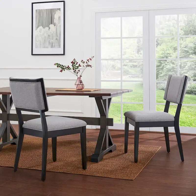 Sedia da pranzo imbottita con schienale a pieghe, set da 2