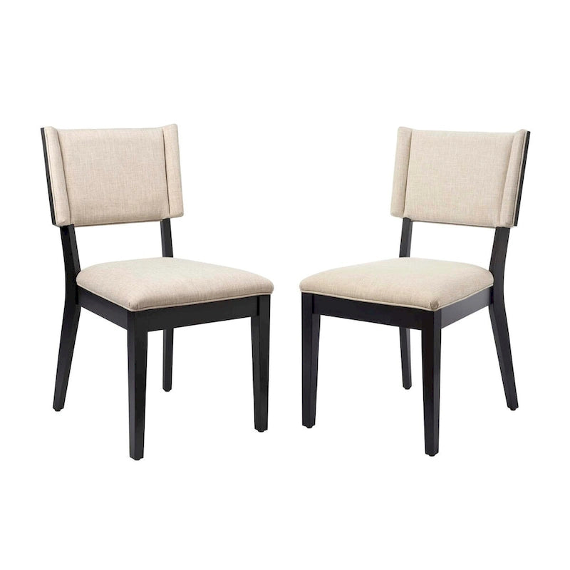 Sedia da pranzo imbottita con schienale a pieghe, set da 2