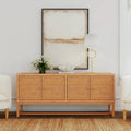 Credenza a 4 ante in rattan naturale, montaggio da 1 persona