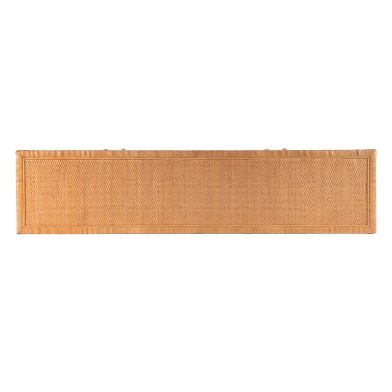 Credenza a 4 ante in rattan naturale, montaggio da 1 persona