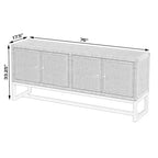 Credenza a 4 ante in rattan naturale, montaggio da 1 persona