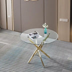 Artisan Contemporary Round Clear Dining Tempered Glass Table