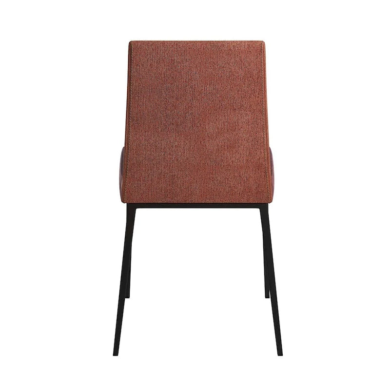 Sedie da pranzo in similpelle marrone scuro e ruggine, set da 2
