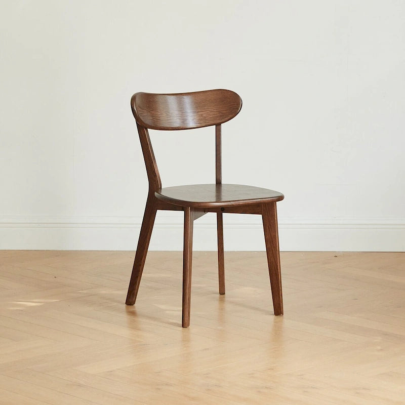 Sedia da pranzo in legno di rovere massello noce, stile rustico, monoposto