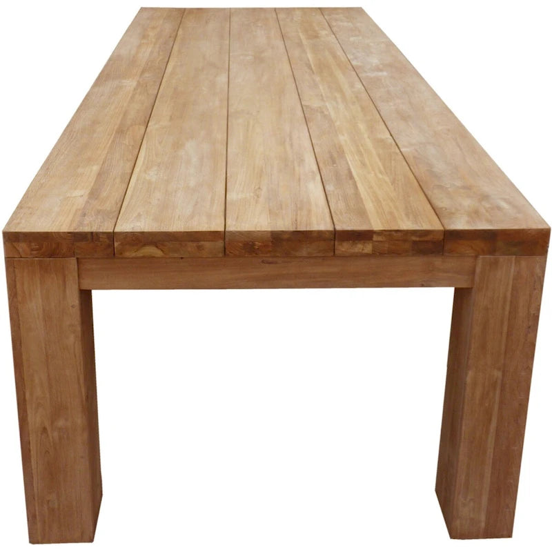 Tavolo da pranzo rettangolare in teak rigenerato, marrone, 6-8 posti, 259 cm