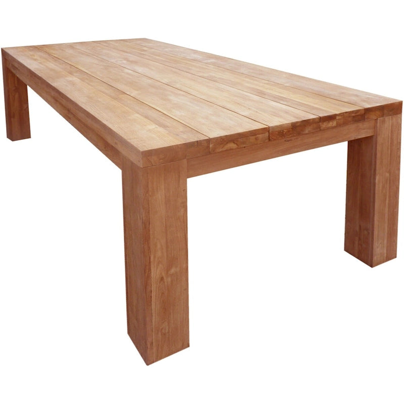 Tavolo da pranzo rettangolare in teak rigenerato, marrone, 6-8 posti, 259 cm