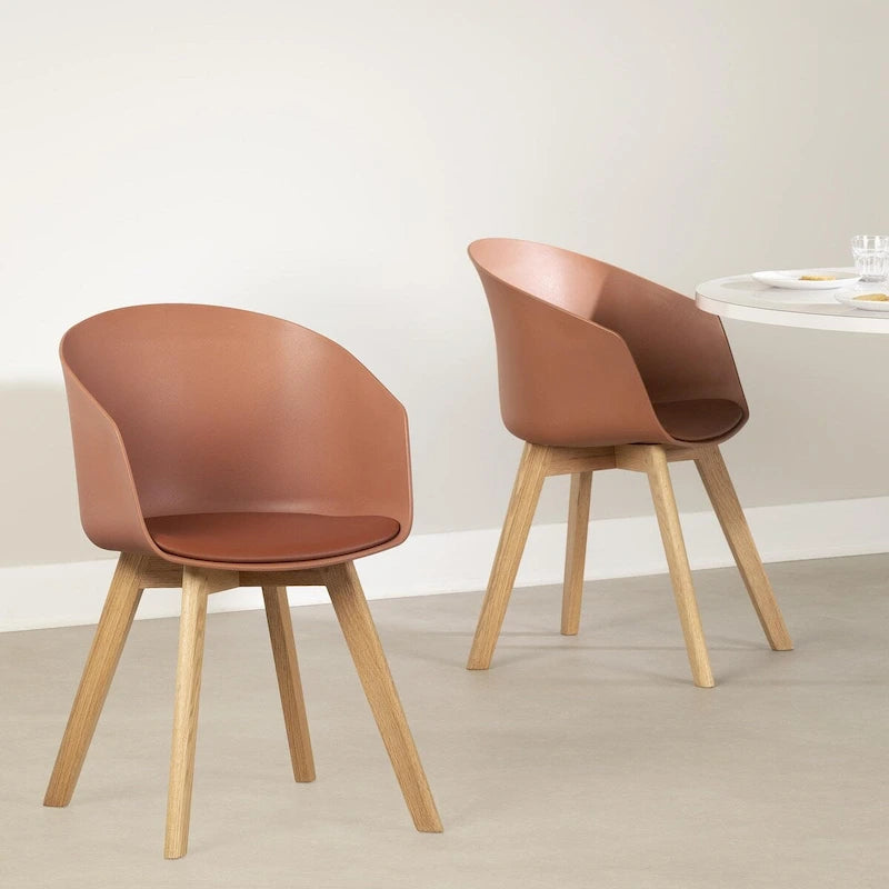 Sedia da Pranzo con Gambe in Legno di Faggio, Stile Scandinavo, Set da 2