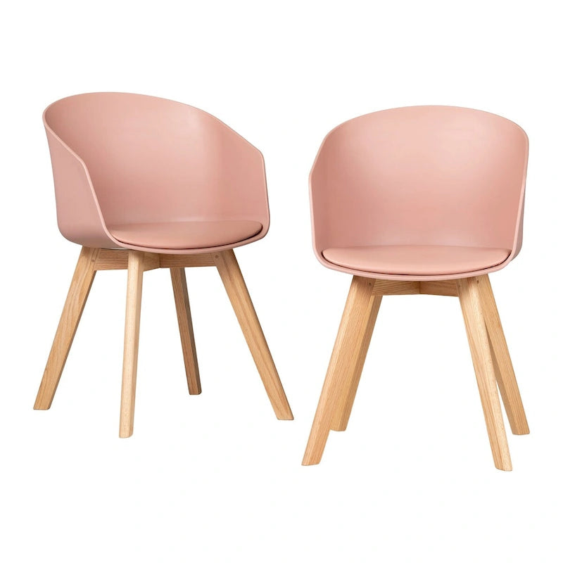 Sedia da Pranzo con Gambe in Legno di Faggio, Stile Scandinavo, Set da 2