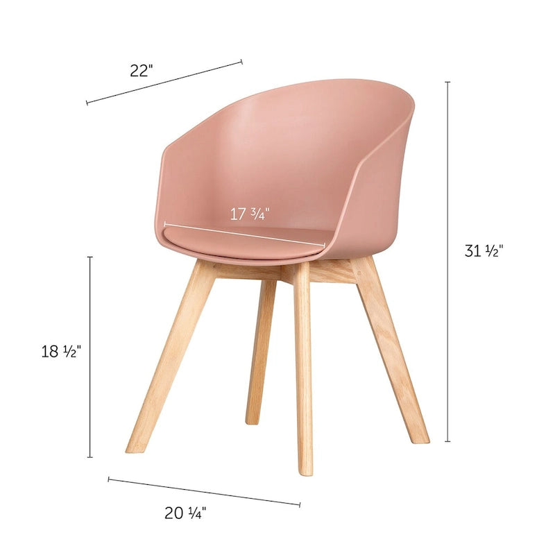 Sedia da Pranzo con Gambe in Legno di Faggio, Stile Scandinavo, Set da 2