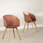 Sedia da Pranzo con Gambe in Legno di Faggio, Stile Scandinavo, Set da 2