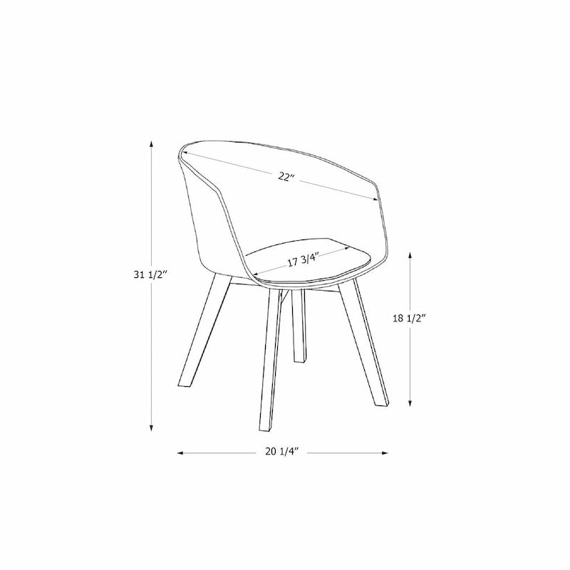 Sedia da Pranzo con Gambe in Legno di Faggio, Stile Scandinavo, Set da 2