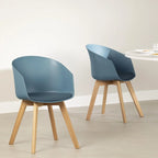 Sedia da Pranzo con Gambe in Legno di Faggio, Stile Scandinavo, Set da 2