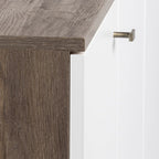 Madia/Credenza a 4 ante bianca/grigio sbiancato in stile Mid-Century Modern – Posti a sedere 4-6