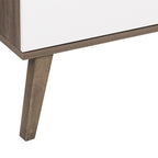 Madia/Credenza a 4 ante bianca/grigio sbiancato in stile Mid-Century Modern – Posti a sedere 4-6
