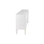 Madia/Credenza a 4 ante bianca/grigio sbiancato in stile Mid-Century Modern – Posti a sedere 4-6