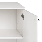 Madia/Credenza a 4 ante bianca/grigio sbiancato in stile Mid-Century Modern – Posti a sedere 4-6